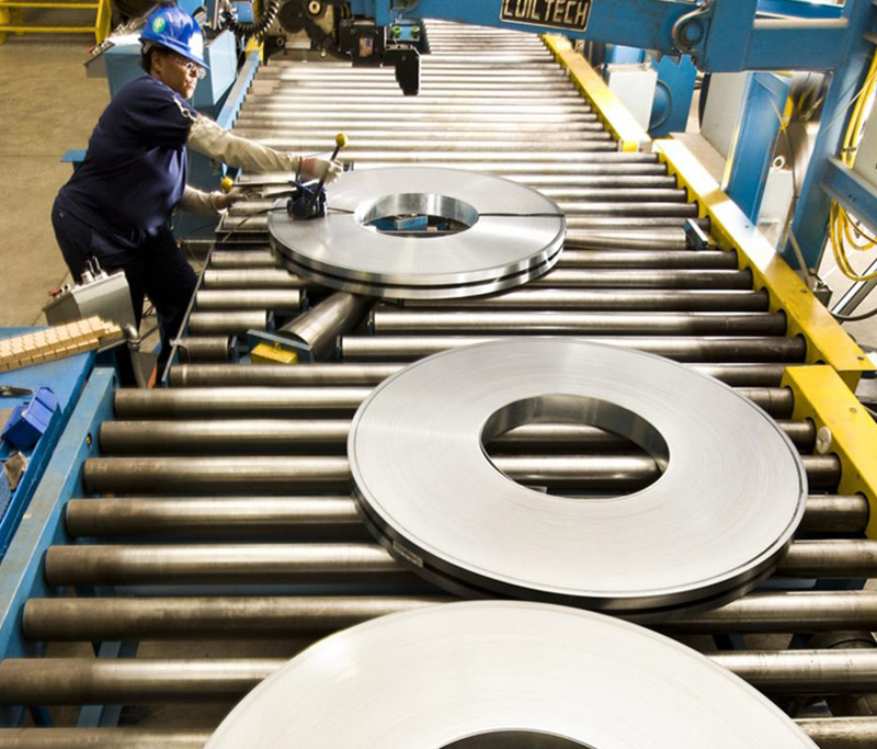 Flat Rolled Steel on a conveyor